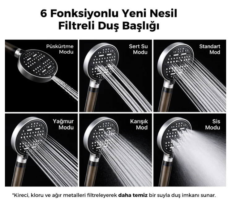 6 Fonksiyonlu Duş Başlığı